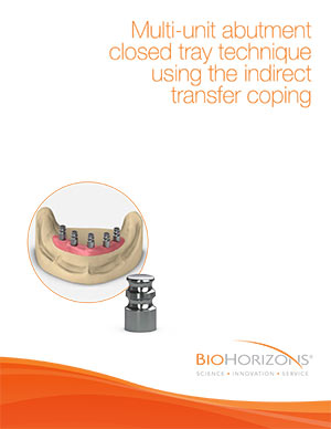 Multi-unit abutment closed tray technique using the indirect transfer coping