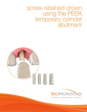 Screw-retained crown using the PEEK temporary cylinder abutment